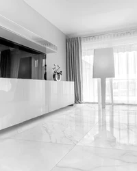 Living Room White Floor Design