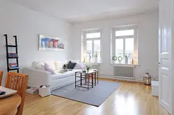 Qonaq otağı ağ döşəmə dizaynı