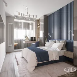 Bedroom interior 12 m2 in modern style