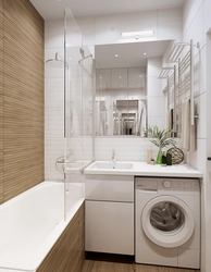 Modern bathroom interiors with washing machine