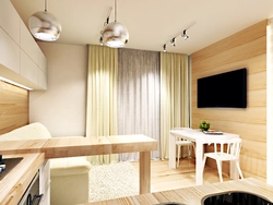 Mətbəx qonaq otağı 12 kv m şəkil