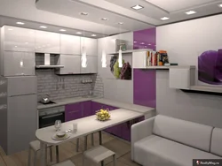 Kitchen with living room 12 sq m photo