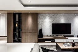 Design of the TV area in the living room photo