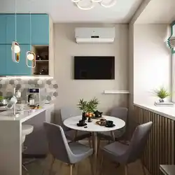 Kitchen interior in modern style 16 sq m photo