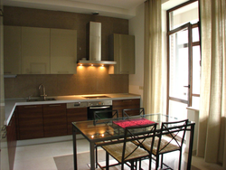 Müasir üslubda mətbəx interyeri 16 kv m foto
