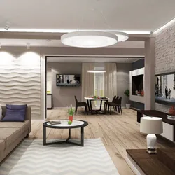 Living Room Combined With Kitchen In Your Home Photo