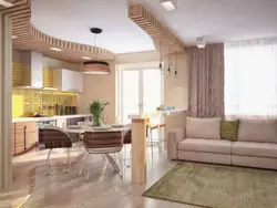 Living Room Combined With Kitchen In Your Home Photo