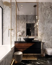 Marble bathtub tile design photo