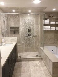 Marble bathtub tile design photo