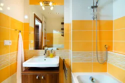 Yellow tiles in the bathroom photo design