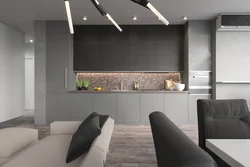 Kitchens in gray in a modern style photo