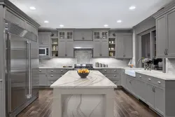 Kitchens in gray in a modern style photo