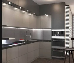 Kitchens in gray in a modern style photo