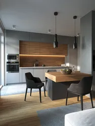 Kitchens in gray in a modern style photo