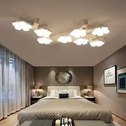 Stylish chandeliers in the bedroom photo