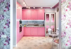 Розовые кухни фото дизайн