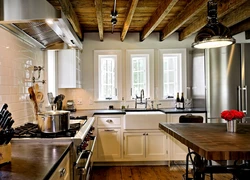 Finishing the ceiling in the kitchen options with photos
