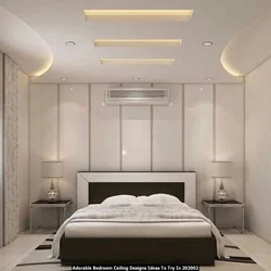 Design plasterboard ceiling bedroom photo