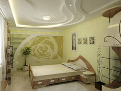 Design plasterboard ceiling bedroom photo