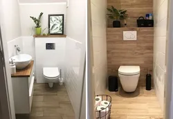 Modern design of bath and toilet separately photo