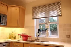 Blinds in the kitchen in the interior modern photo