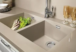 Sink Built Into The Countertop For The Kitchen Photo