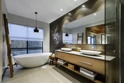 With bathrooms in a modern interior