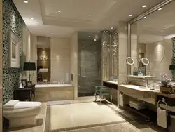 With bathrooms in a modern interior