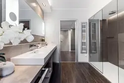 With bathrooms in a modern interior