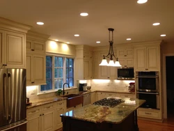 Design of ceiling lamps for the kitchen photo