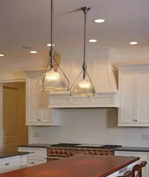 Design of ceiling lamps for the kitchen photo