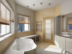 Design of a bathroom with a toilet in the house with a window