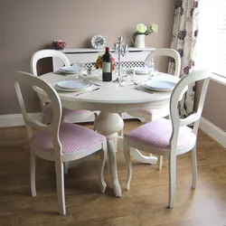 Photo kitchen design with a round table