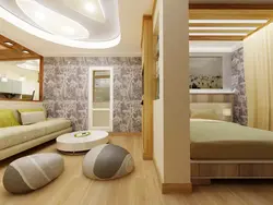 One-room interior living room bedroom