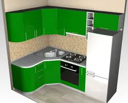 Тарҳи ошхонаи кунҷӣ барои ошхонаи хурд дар Хрущев