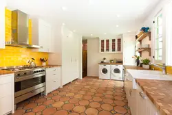 Kitchen interior color combination of kitchen and floor