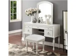 Photo table for bedroom with mirror