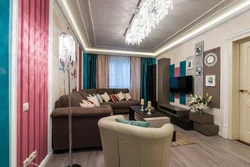 Design of a walk-through living room in Khrushchev