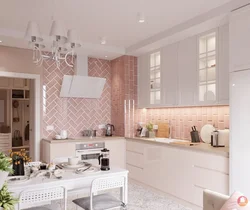 Modern kitchen in pastel colors photo