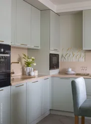 Modern kitchen in pastel colors photo