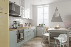 Ошхона муосир дар рангҳои pastel акс