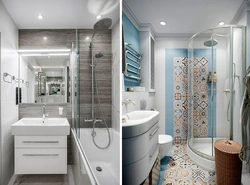 Design of a bright bathroom with shower