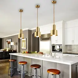 Kitchen pendant lamps in the interior