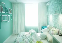 Mint Gray Bedroom Interior