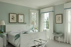 Mint gray bedroom interior