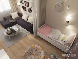 Фото однокомнатной квартиры для ребенка мебель