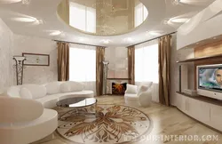 Қонақ бөлмесіндегі аспалы төбелердің дизайны 18 шаршы метр фото
