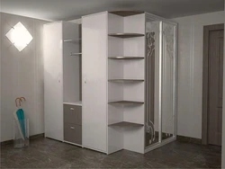 Koridorda künc qarderobunun foto dizayn ideyaları