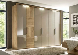 Modern bedroom wardrobe with hinged doors photo design