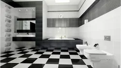 Bathroom design with black floor